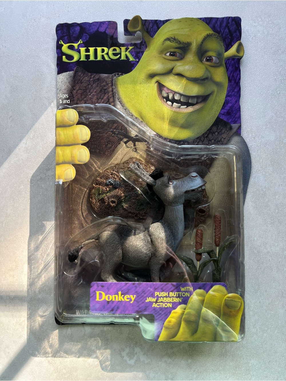 2001 Collectible UNOPENED Shrek Donkey Action Figure - Gray